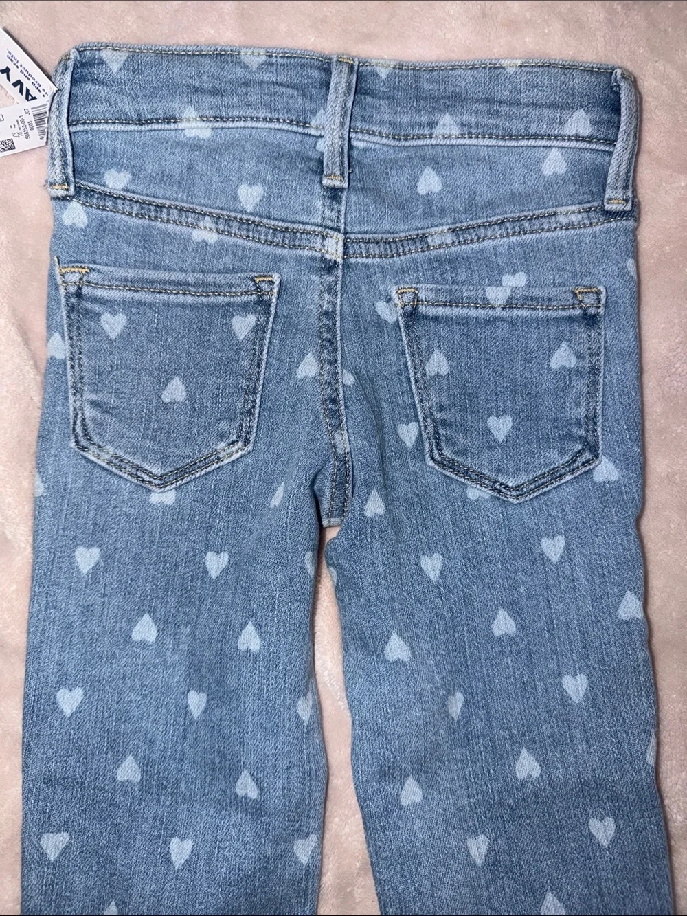 Old Navy Light Blue Heart Print Skinny Jeans